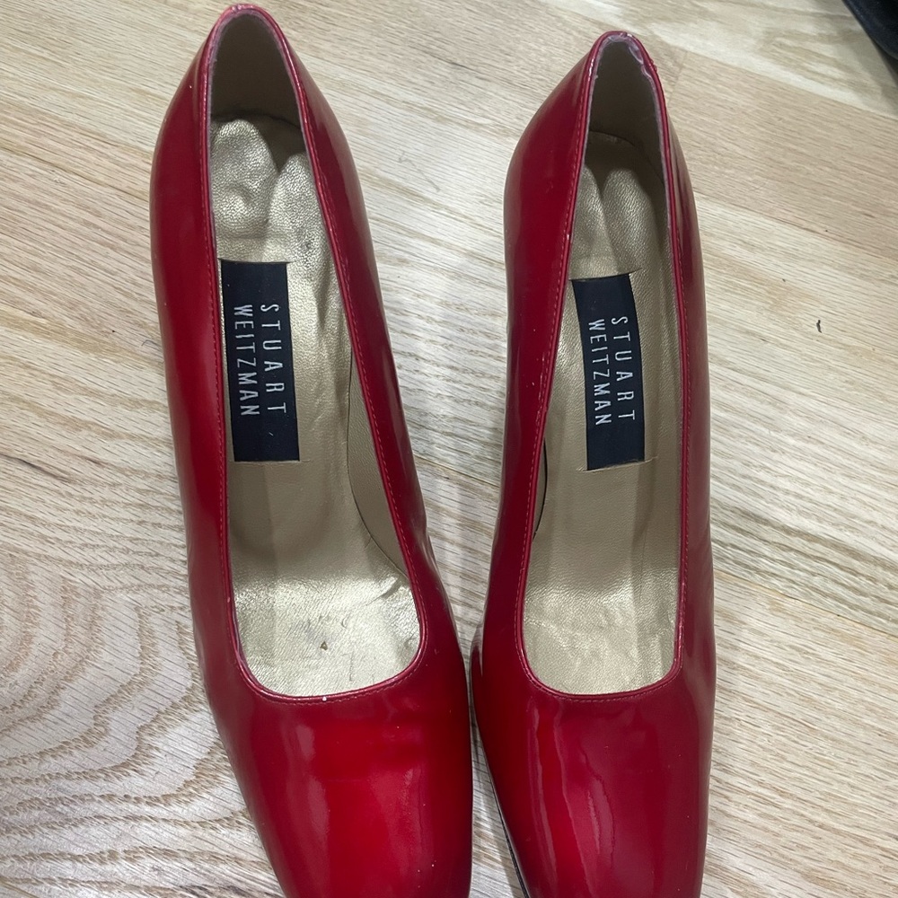 Stuart Weitzman Red Women's Heels Leather